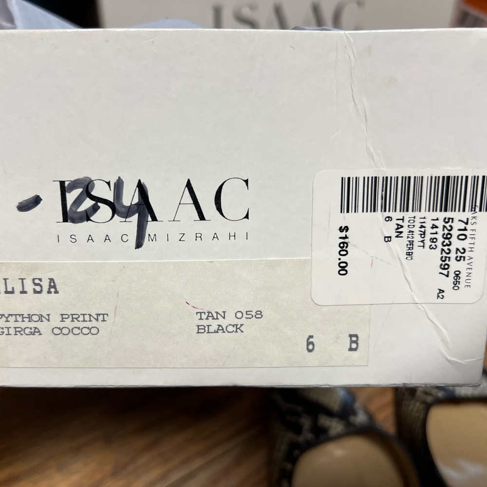 Isaac Miztahi Python Toe Sling Back Heel - Size 6… - image 2